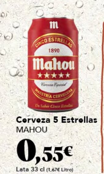 Gadis Cerveza 5 Estrellas Cerveza MAHOU oferta