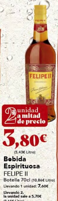 Gadis Bebida Espirituosa FELIPE II oferta