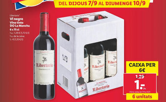 Lidl Vi negre Vino tinto DO La Mancha oferta