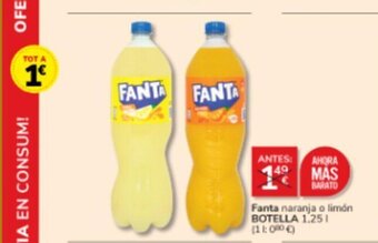 Consum Fanta naranja o limón BOTELLA 1,25l oferta