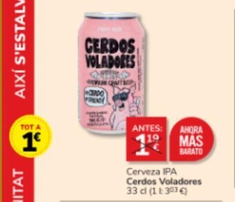 Consum Cerveza IPA Cerdos Voladores oferta