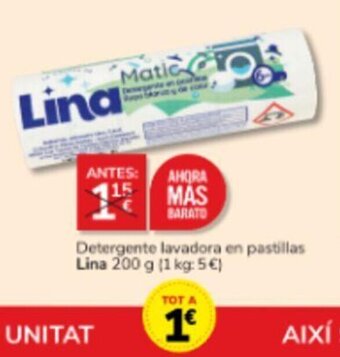 Consum Detergente lavadora en pastillas Lina 200 g oferta