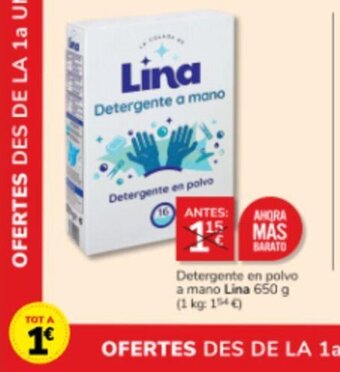 Consum Detergente en polvo a mano Lina 650 g oferta