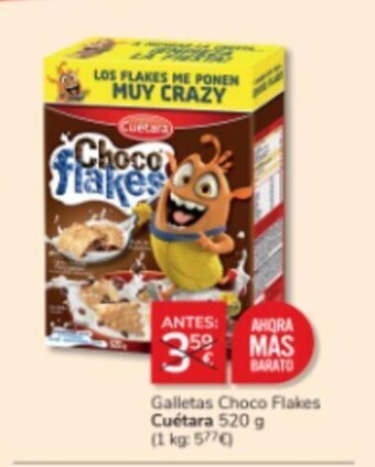 Consum Galletas Choco Flakes Cuétara 520 g oferta