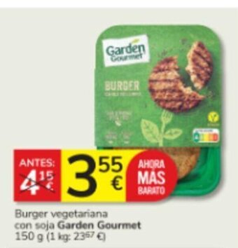 Consum Burger vegetariana con soja Garden Gourmet 150 g oferta