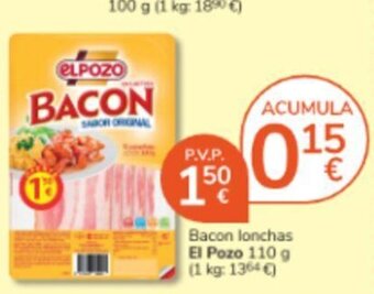 Consum Bacon lonchas El Pozo 110 g oferta