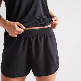 Decathlon Shorts fitness 2 en 1 antirozaduras mujer domyos negro oferta