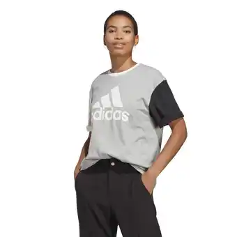 Decathlon Camiseta fitness adidas mujer gris colorblock oferta