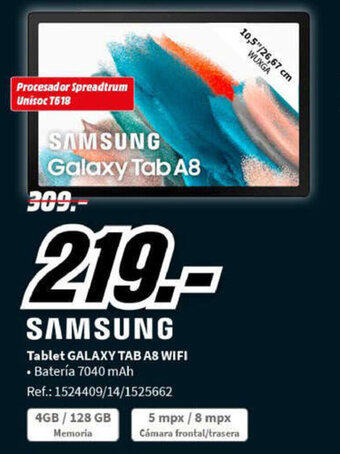MediaMarkt Tablet GALAXY TAB A8 WIFI oferta