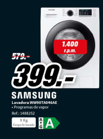 MediaMarkt SAMSUNG Lavadora WW90TA046AE oferta