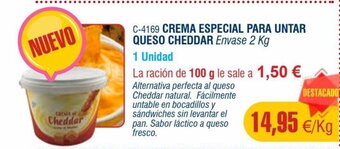 Abordo CREMA ESPECIAL PARA UNTAR QUESO CHEDDAR Envase 2 Kg oferta