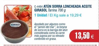 Abordo ATÚN SORRA LONCHEADA ACEITE GIRASOL Tarrina 700 g oferta
