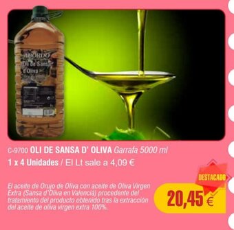 Abordo OLI DE SANSA D'OLIVA Garrafa 5000 ml oferta
