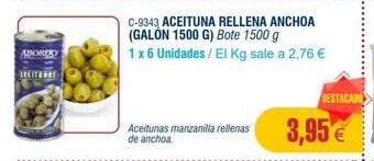 Abordo ACEITUNA RELLENA ANCHOA (GALÓN 1500 G) Bote 1500 g oferta