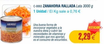 Abordo ZANAHORIA RALLADA Lata 3000 g oferta