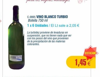 Abordo VINO BLANCO TURBIO Botella 750 ml oferta
