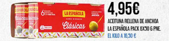 Claudio ACEITUNA RELLENA DE ANCHOA LA ESPAÑOLA PACK 6X50 G PNE oferta