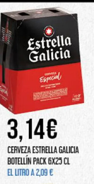 Claudio CERVEZA ESTRELLA GALICIA BOTELLÍN PACK 6X25 CL oferta