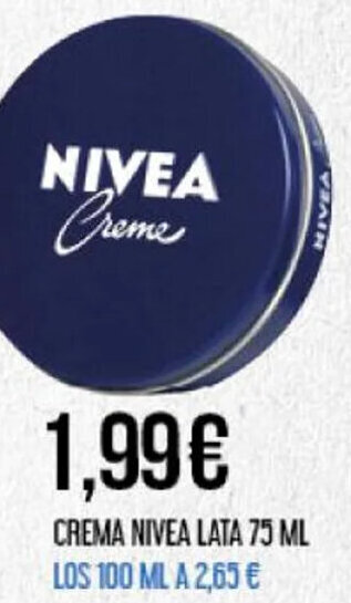 Claudio CREMA NIVEA LATA 75 ML oferta