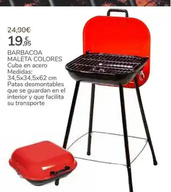 Carrefour Barbacoa Maleta Colores 34,5 x 34,5 x 62cm oferta