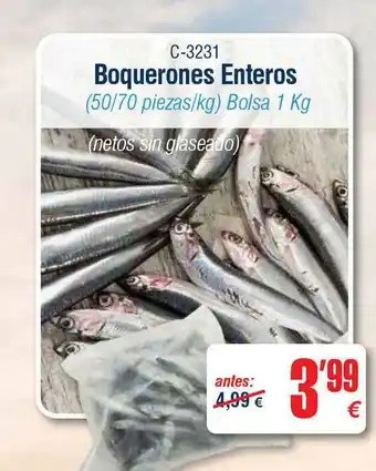 Abordo C-3231 Boquerones Enteros (50/70 piezas /kg) Bolsa 1 kg oferta