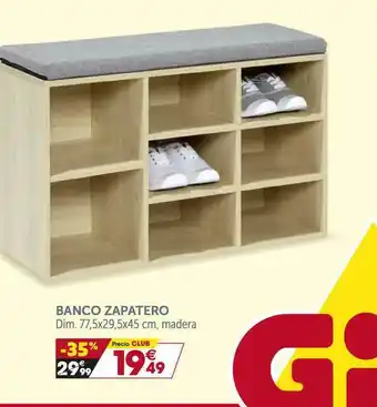 GiFi Banco Zapatero 77,5 x 29, 5 x 45 cm, madera oferta
