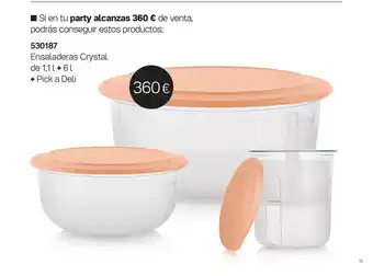 Ensaladeras Crystal De 1.1l + 6l