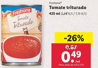 Lidl Freshona Tomate Triturado 425 ml oferta