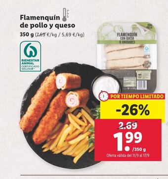 Lidl Flamenquín de pollo y queso 350 g oferta