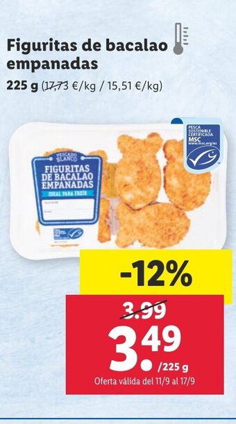 Lidl Figuritas de bacalao empanadas 225 g oferta