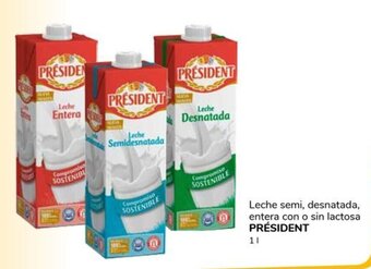 Supeco Leche semi, desnatada, entera con o sin lactosa PRÉSIDENT oferta