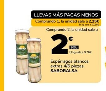 Supeco Espárragos blancos extras 4/6 piezas SABORALSA oferta