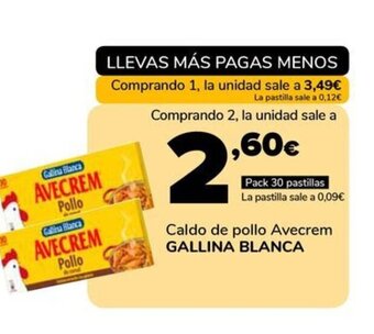 Supeco Caldo de pollo Avecrem GALLINA BLANCA oferta
