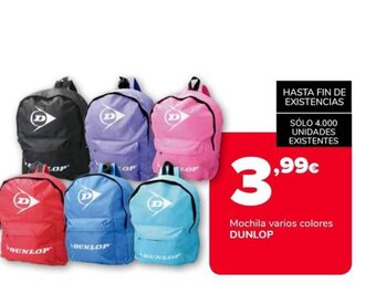 Supeco Mochila varios colores DUNLOP oferta