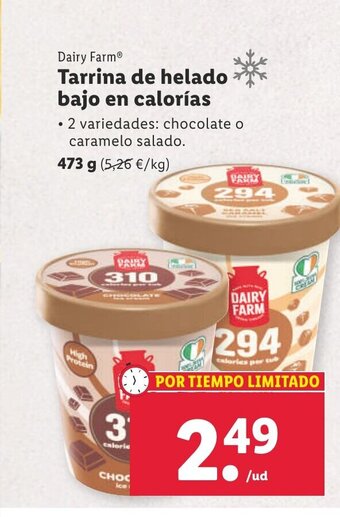 Lidl Dairy Farm Tarrina de helado bajo en calorías 473 g oferta