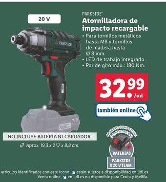 Lidl PARKSIDE Atornilladora de impacto recargable oferta