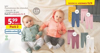 Lidl lupilu Pantalones de chándal oferta