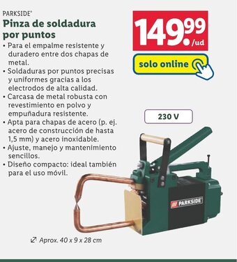 Lidl PARKSIDE Pinza de soldadura por puntos oferta