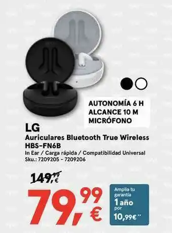 Worten Lg Auriculares Bluetooth True Wireless Hbs-fn6b oferta
