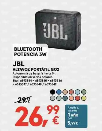 Worten Jbl Altavoz Portátil Go2 oferta