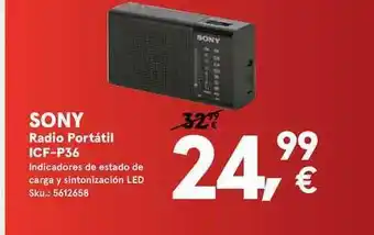 Worten Sony Radio Portátil Icf-p36 oferta