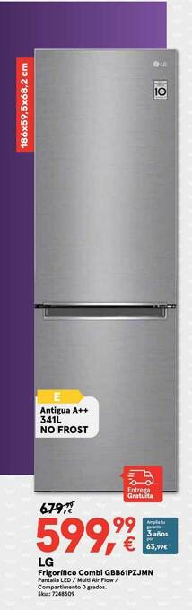 Worten Lg Frigorífico Combi Gbb61pzjmn oferta