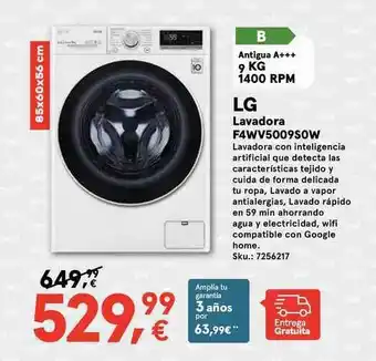 Worten Lg Lavadora F4wv5009s0w oferta