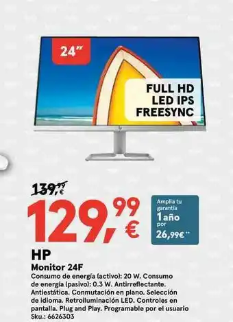 Worten Hp Monitor 24f oferta