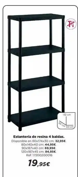 BriCor Estantería De Resina 4 Baldas oferta