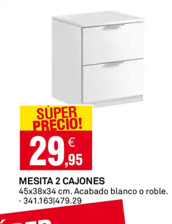Bricoking Mesita 2 Cajones 45x38x34cm oferta