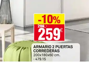 Bricoking Armario 2 Puertas Correderas 200x180x60 cm oferta