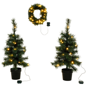 Action Juego de árboles de navidad y corona oferta
