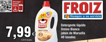 FROIZ Detergente líquido Omino Bianco jabón de Marsella 40 lavados oferta