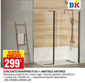 Bricoking Conjunto Mampara Fijo + Abatible Antibes oferta